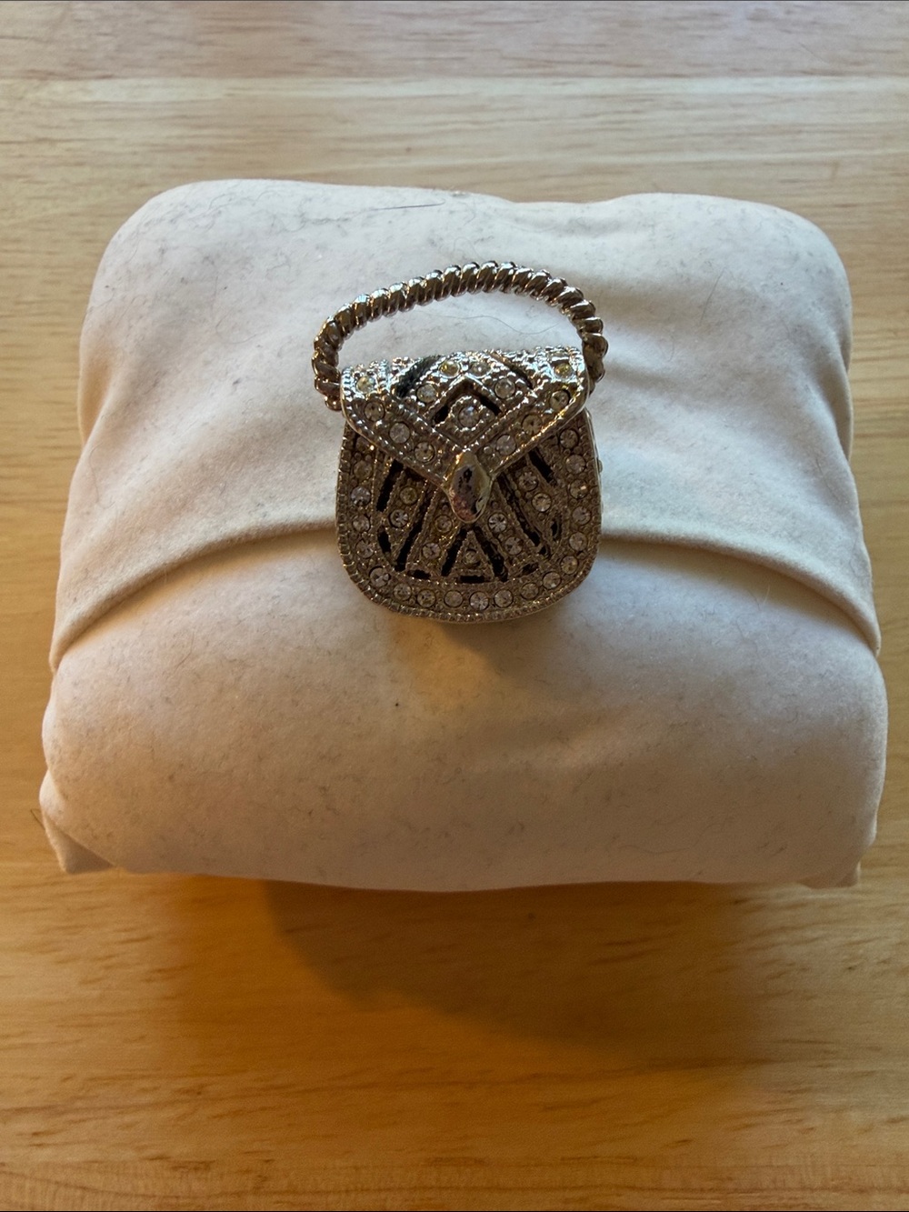 Crystal Embellished Mini Top-Handle Bag Brooch